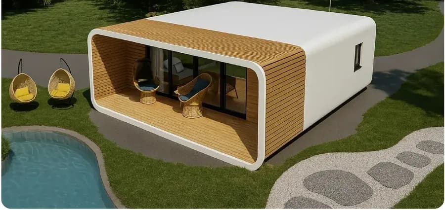 Orbit Deck mit vorgelagertem Terrassenrahmen an einem Pool